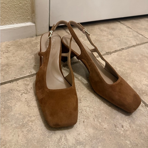 Naturalizer Shoes - Naturalizer Carmen Slingback Dark Chestnut Brown Suede